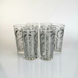 6 MCM Dominion High Ball Aristocrat  Platinum Glass Tumblers